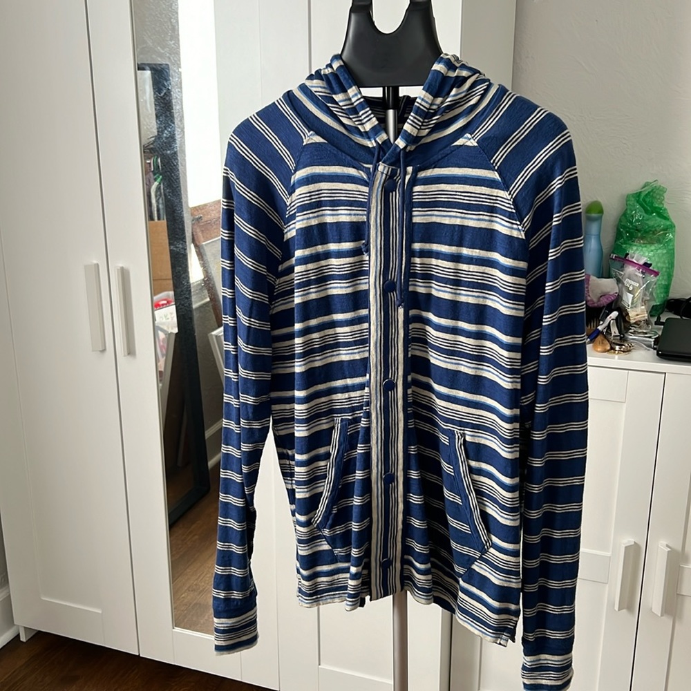 Lucky Brand Snap Button Down hoodie L/S shirt